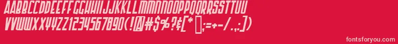 フォントArmorPiercingItalic – 赤い背景にピンクのフォント