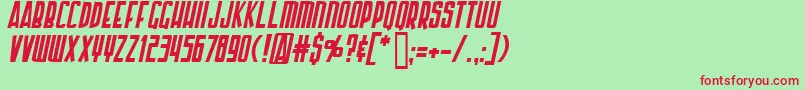 フォントArmorPiercingItalic – 赤い文字の緑の背景