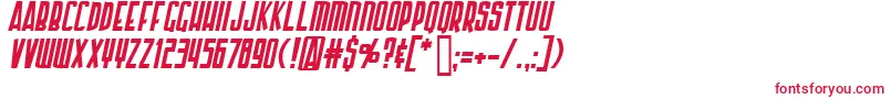 フォントArmorPiercingItalic – 白い背景に赤い文字