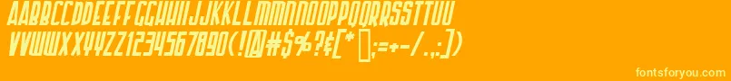 ArmorPiercingItalic Font – Yellow Fonts on Orange Background