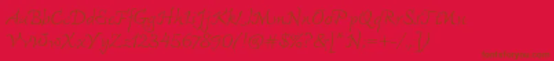 Fonte FreemouseItcTt – fontes marrons em um fundo vermelho