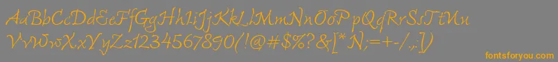 FreemouseItcTt-Schriftart – Orangefarbene Schriften auf grauem Hintergrund