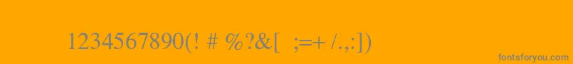 フォントSymbolo – オレンジの背景に灰色の文字