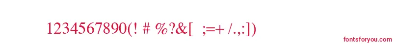 フォントSymbolo – 白い背景に赤い文字