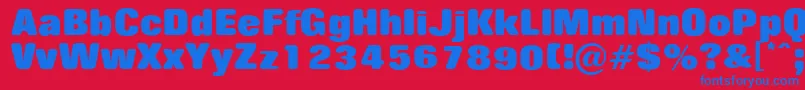 Czcionka RollingNoOne – niebieskie czcionki na czerwonym tle