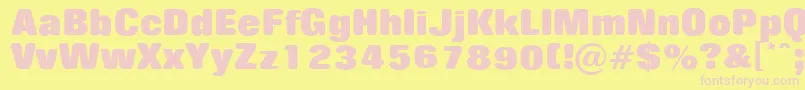 RollingNoOne Font – Pink Fonts on Yellow Background