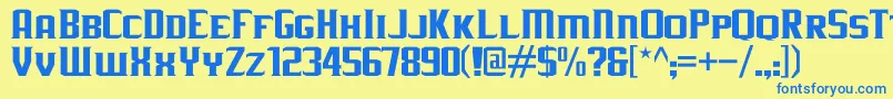 JLogRebellionSerifSmallCaps Font – Blue Fonts on Yellow Background