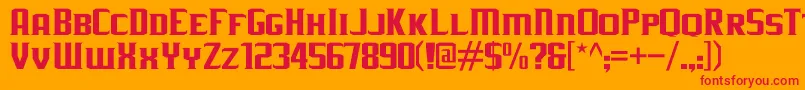 JLogRebellionSerifSmallCaps Font – Red Fonts on Orange Background