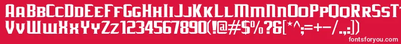 フォントJLogRebellionSerifSmallCaps – 赤い背景に白い文字