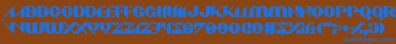 Viadukt Font – Blue Fonts on Brown Background