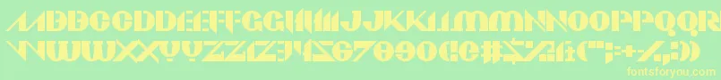 フォントViadukt – 黄色の文字が緑の背景にあります
