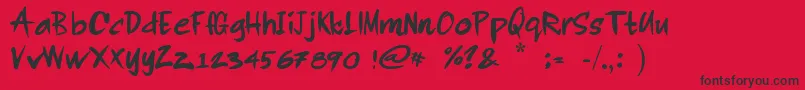 RodiDeAsis Font – Black Fonts on Red Background