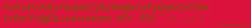 RodiDeAsis Font – Brown Fonts on Red Background