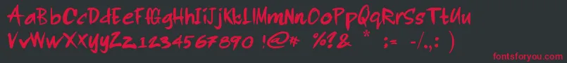 RodiDeAsis Font – Red Fonts on Black Background