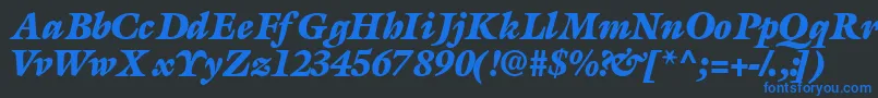 AcanthusblacksskBolditalic Font – Blue Fonts on Black Background