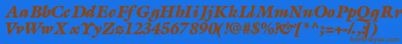 Шрифт AcanthusblacksskBolditalic – коричневые шрифты на синем фоне