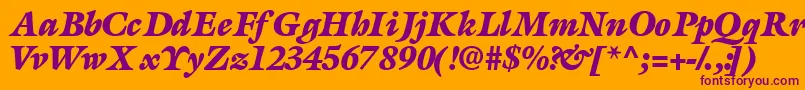 AcanthusblacksskBolditalic Font – Purple Fonts on Orange Background