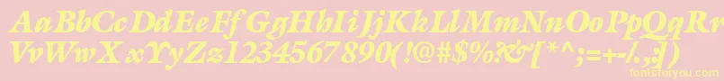 AcanthusblacksskBolditalic Font – Yellow Fonts on Pink Background