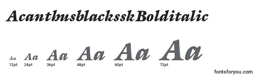 Размеры шрифта AcanthusblacksskBolditalic