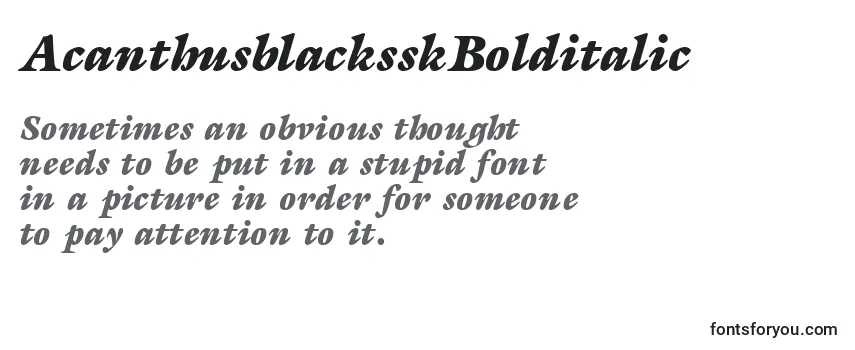 AcanthusblacksskBolditalic フォントのレビュー