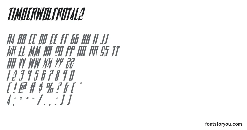 Schriftart Timberwolfrotal2 – Alphabet, Zahlen, spezielle Symbole