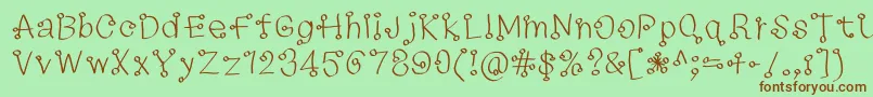 73235f Font – Brown Fonts on Green Background