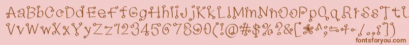73235f Font – Brown Fonts on Pink Background