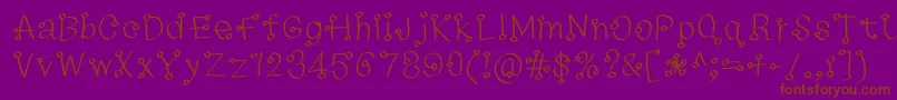73235f Font – Brown Fonts on Purple Background