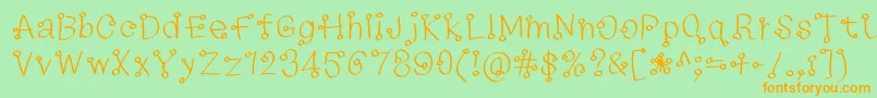 73235f Font – Orange Fonts on Green Background