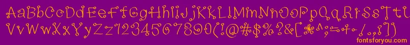 73235f Font – Orange Fonts on Purple Background