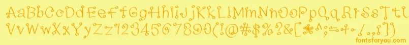 73235f Font – Orange Fonts on Yellow Background