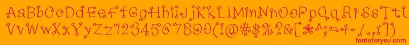 73235f Font – Red Fonts on Orange Background