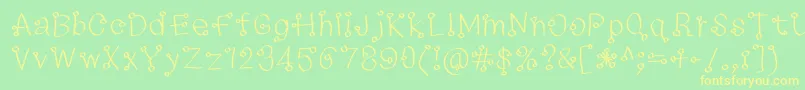 73235f Font – Yellow Fonts on Green Background