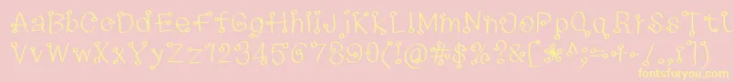 73235f Font – Yellow Fonts on Pink Background