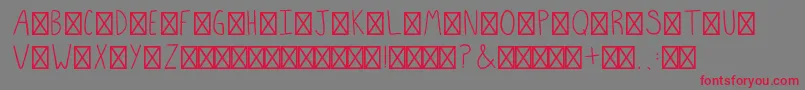 フォントYetiThevampRegular – 赤い文字の灰色の背景
