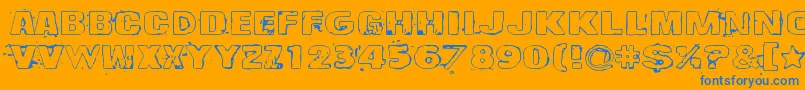 Drop Font – Blue Fonts on Orange Background
