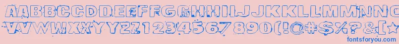 Drop Font – Blue Fonts on Pink Background