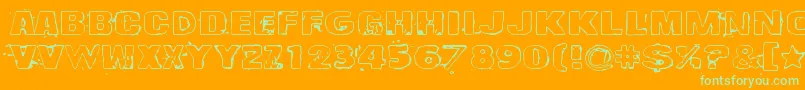 Drop Font – Green Fonts on Orange Background