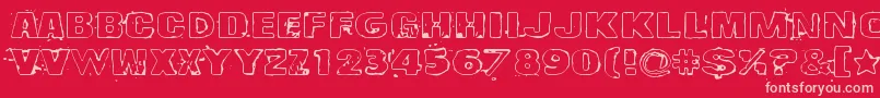 Drop Font – Pink Fonts on Red Background