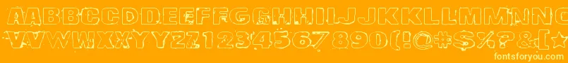 Drop Font – Yellow Fonts on Orange Background