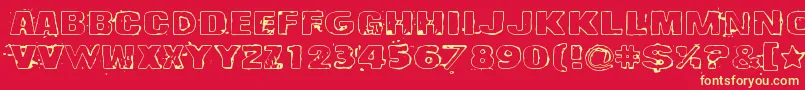 Drop Font – Yellow Fonts on Red Background