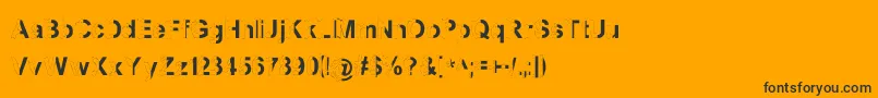 Fonte MashySchizoid – fontes pretas em um fundo laranja
