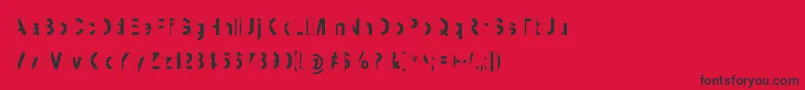 フォントMashySchizoid – 赤い背景に黒い文字