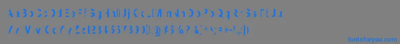 フォントMashySchizoid – 灰色の背景に青い文字
