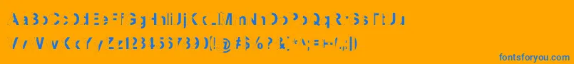 フォントMashySchizoid – オレンジの背景に青い文字