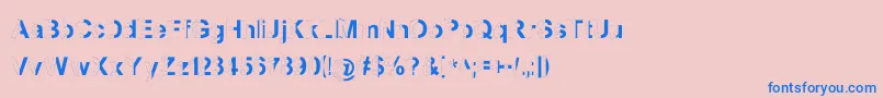 フォントMashySchizoid – ピンクの背景に青い文字