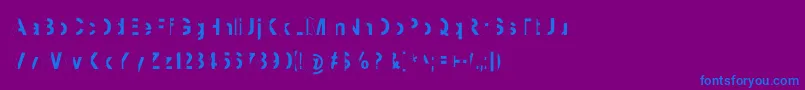 Więcej informacji o czcionce MashySchizoid Czcionka MashySchizoid – niebieskie czcionki na fioletowym tle
