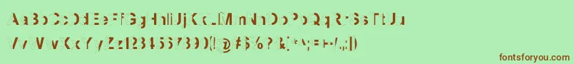 Czcionka MashySchizoid – brązowe czcionki na zielonym tle