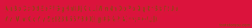 Więcej informacji o czcionce MashySchizoid Czcionka MashySchizoid – brązowe czcionki na czerwonym tle