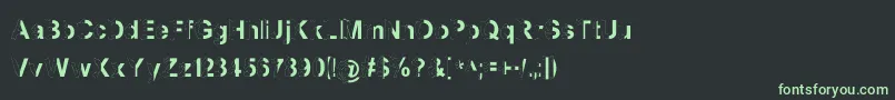 フォントMashySchizoid – 黒い背景に緑の文字